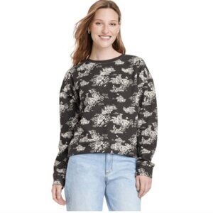 Universal Thread Pullover Floral & Bunny Fleece Cozy Sweatshirt Size XL